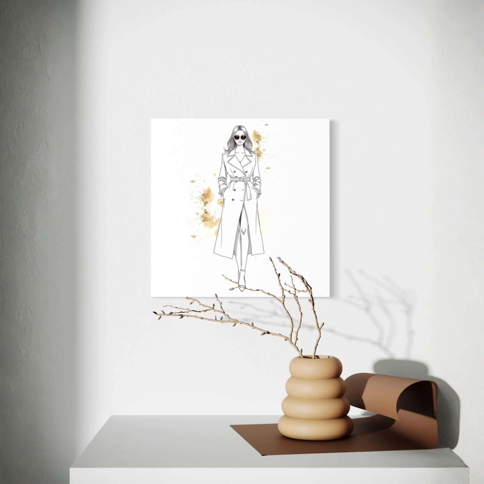 LINE STUDY II — Figure Canvas (40 × 40 cm)
