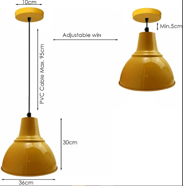 Vintage Industrial Ceiling Pendant Light Retro Loft Style Metal Shade Lamp~2666